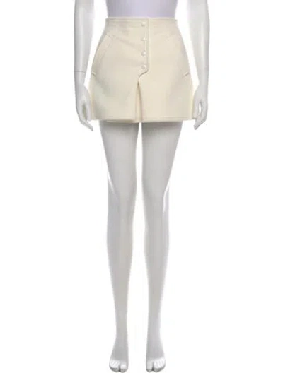 Pre-owned Courrèges Embroidered Accent Mini Skirt In White