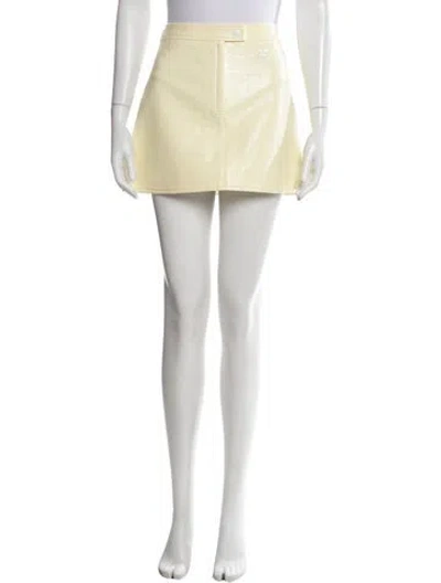 Pre-owned Courrèges Embroidered Accent Mini Skirt In Yellow