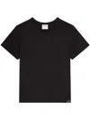 Courrèges Embroidered Black T-shirt With Minimalist Design In Black