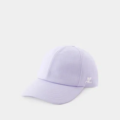 COURRÈGES EMBROIDERED CAP - COURREGES - COTTON - BLUE