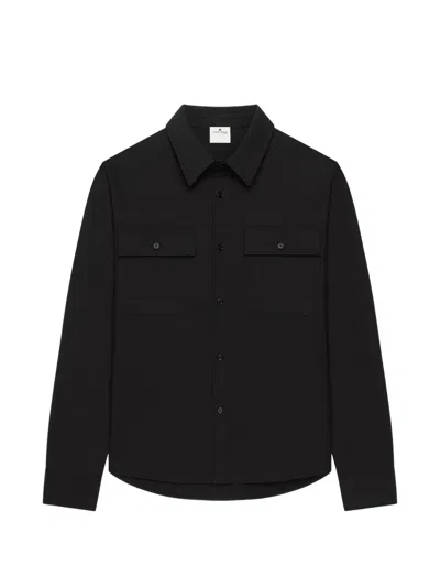 Courrèges Embroidered Detail Shirt In Black