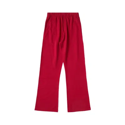 Pre-owned Courrèges Embroidered Fleece Sweatpants 'red' | Men's Size Xl