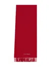 Courrèges Embroidered Fringed Scarf In Red