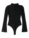 Courrèges Embroidered High-neck Bodysuit In Black