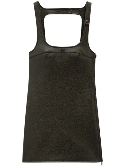 Courrèges Kleid Mit Logo-stickerei In Black