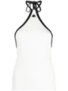 Courrèges Contrast-border Halterneck Minidress In White