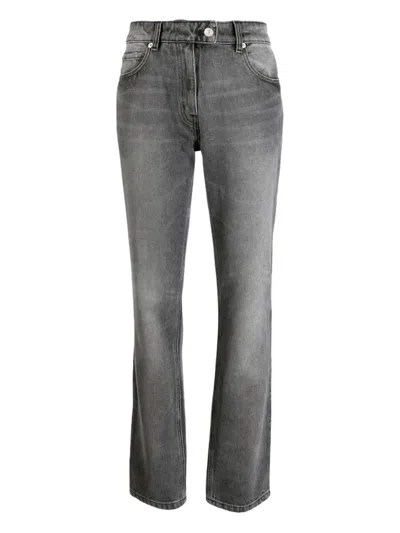 Courrèges Embroidered-logo Jeans In Gray