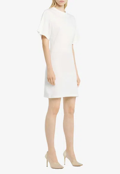 Courrèges Embroidered Logo Mini T-shirt Dress In White