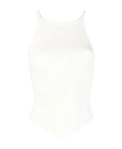 Courrèges Embroidered-logo Ribbed Vest In White
