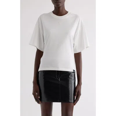 Courrèges Embroidered Logo T-shirt In Heritage White