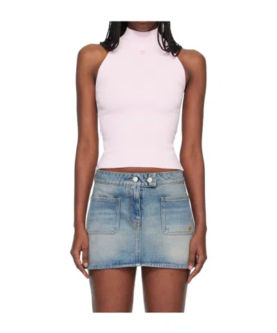 Courrèges Embroidered Logo Vest In Pink