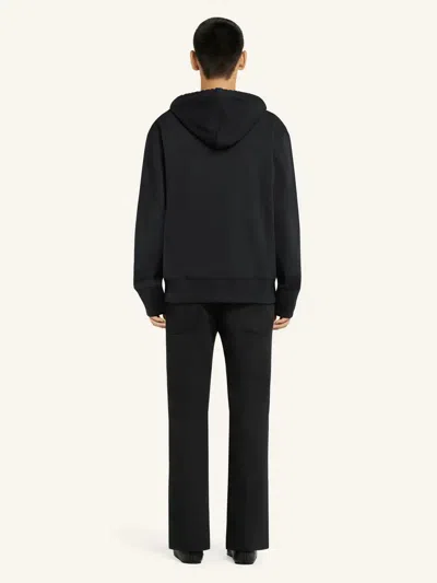 Courrèges Embroidered Snapped Hoodie In Black