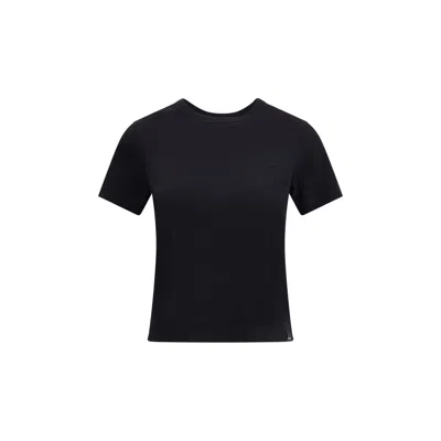 Courrèges Embroidered Logo T-shirt In Black