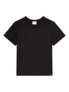 Courrèges Embroidered Black T-shirt With Minimalist Design In Black