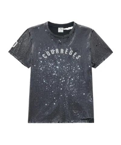 Courrèges Embroidery Imitation T-shirt In Black