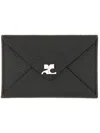 Courrèges Black Ac Stud Grained Leather Card Holder