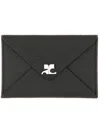 Courrèges Tejus Envelope-design Leather Card Holder In Black