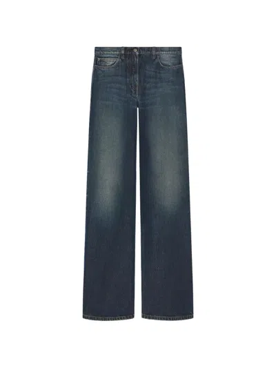 Courrèges Faded-effect Wide-leg Jeans In Blue