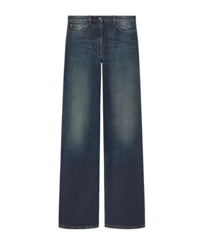 Courrèges Faded-effect Wide-leg Jeans In Blue