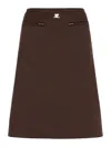 Courrèges Semi-sheer Midi Skirt In Brown