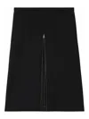 Courrèges Midi Twill Skirt With Zipper In Negro