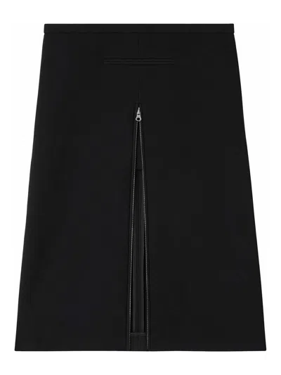 COURRÈGES HERITAGE TAILORED CREPE-TEXTURE MIDI SKIRT