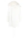 Courrèges Faux-fur Trim Coat In White
