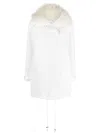Courrèges Faux Fur-trim Oversized Coat In White