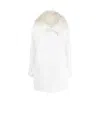 Courrèges Faux Fur-trim Oversized Coat In White