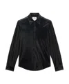 Courrèges Faux-leather Button-up Shirt In Black