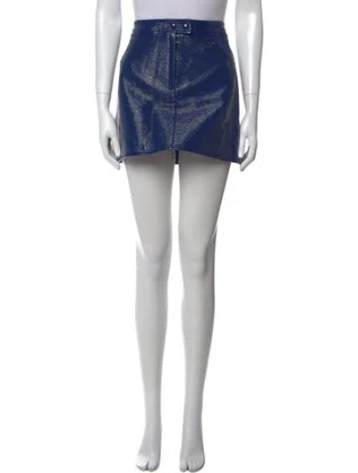 Pre-owned Courrèges Faux Leather Mini Skirt In Brown