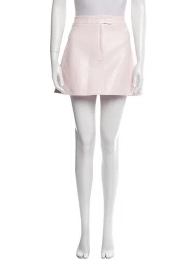 Pre-owned Courrèges Faux Leather Mini Skirt W/ Tags In Pink