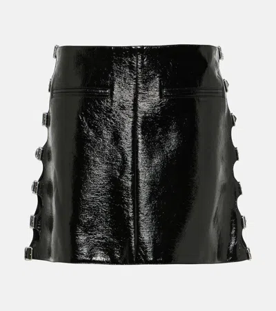 Courrèges Faux Leather Miniskirt In Black