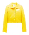 Courrèges Faux-leather Press-stud Jacket In Yellow