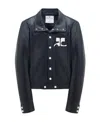 Courrèges Structured Black Faux-leather Jacket In Black