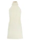 Courrèges Halter Neck Sleeveless Mini Dress With Feathers In Multi