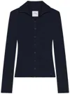 Courrèges Fine-ribbed Cardigan In Blue
