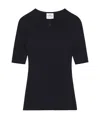 Courrèges Solar Logo-patch Ribbed T-shirt In Black