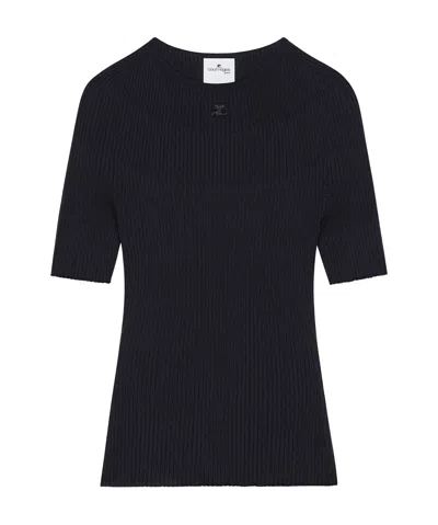 COURRÈGES FINE-RIBBED JUMPER