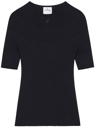 COURRÈGES FINE-RIBBED JUMPER