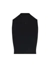 Courrèges Fitted Black Crop Top With Ribbed Texture In Black