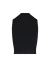 Courrèges Fitted Black Crop Top With Ribbed Texture In Black