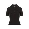 Courrèges Courreges Black Viscose Blend Polo Shirt Women In Black