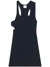 Courrèges Courreges Black Cotton Mini Dress In Blue