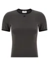 Courrèges Courregès Heritage Contrast T-shirt In Brown