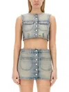 Courrèges Fitted Cropped Top With Button-down Front And Chest Pockets
