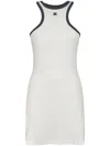 Courrèges Contrast Trim Knit Scuba Minidress In White