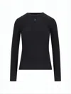 Courrèges Fitted Ribbed Sweater With Decorative Buttons In Black