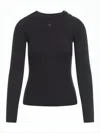 Courrèges Fitted Ribbed Sweater With Decorative Buttons In Black