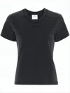 Courrèges Fitted Short-sleeved T-shirt With Subtle Embroidery In Black
